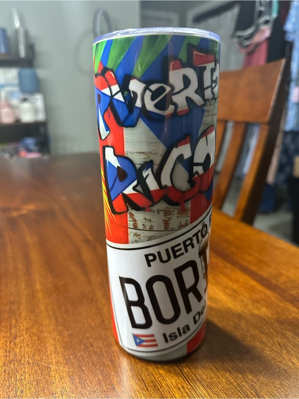 Puerto Rico Colorful Island Tumbler - Blue Red White